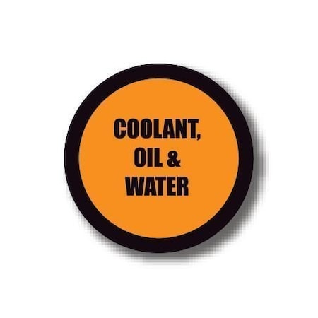 Ergomat 12in CIRCLE SIGNS - Coolant, Oil & Water DSV-SIGN 144 #1531 -UEN